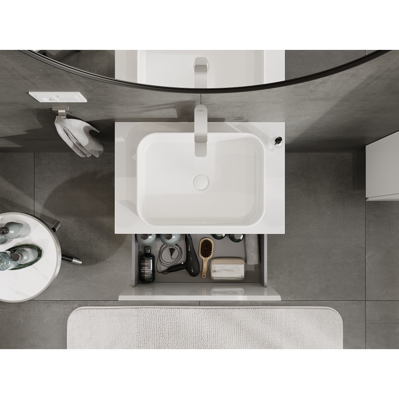 Mexen Orio badkamerkast voor onder de wastafel 70 cm, 1 lade, witte glans - 91A10-07047-1-BF00