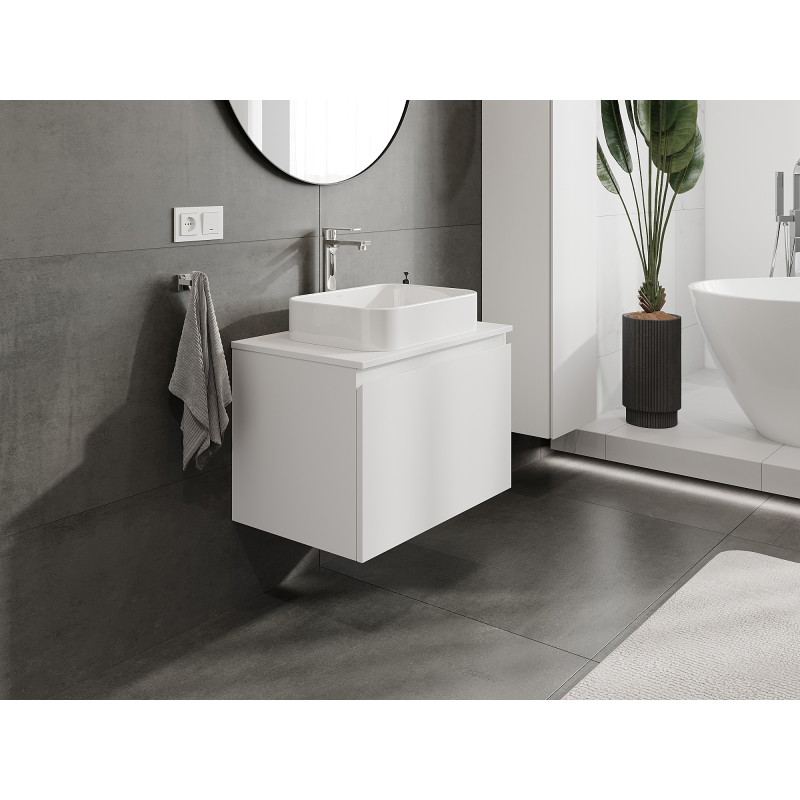 Mexen Orio bathroom cabinet under-sink 70 cm, 1 drawer, white matte - 91A10-07047-1-BF01
