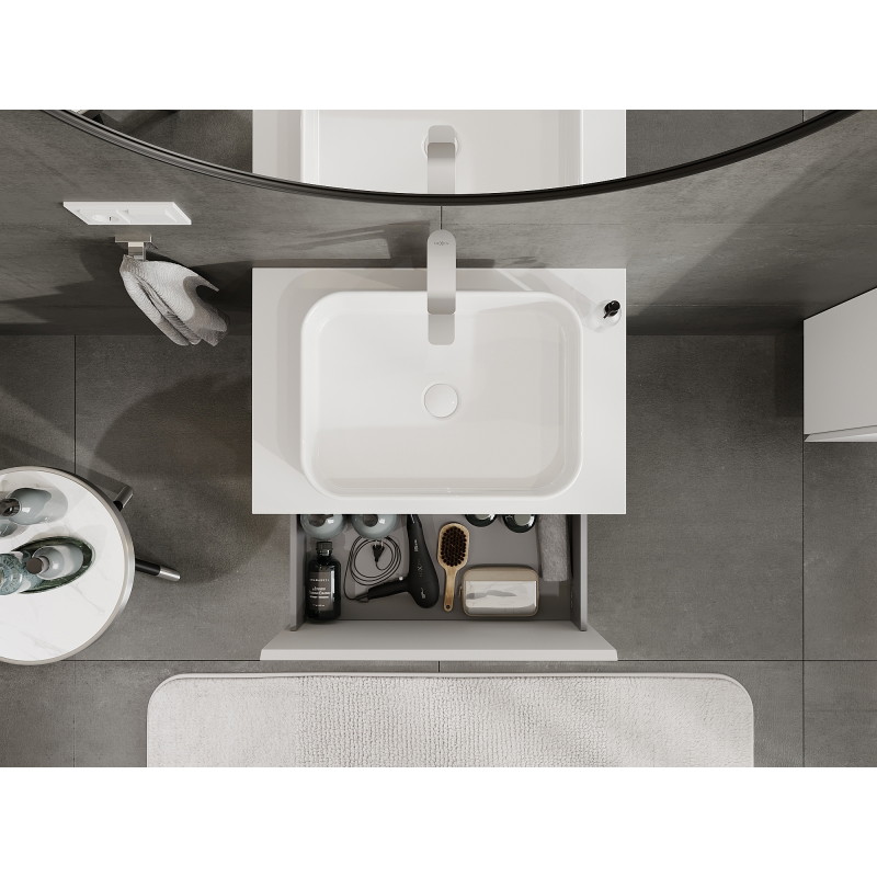 Mexen Orio bathroom cabinet under-sink 70 cm, 1 drawer, white matte - 91A10-07047-1-BF01