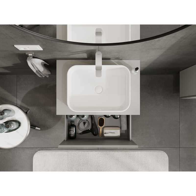 Mexen Orio kylpyhuonekaappi pesualtaan alle 70 cm, 1 laatikko, harmaa matta - 91A10-07047-1-BF62