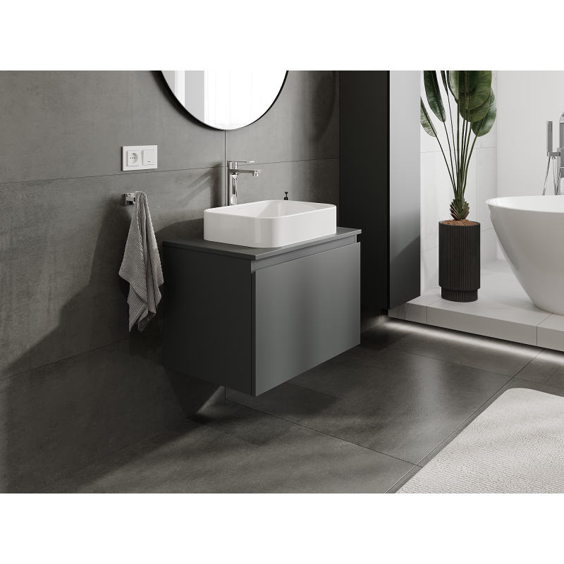 Mexen Orio meuble de salle de bain sous lavabo 70 cm, 1 tiroir, graphite mat - 91A10-07047-1-BF66