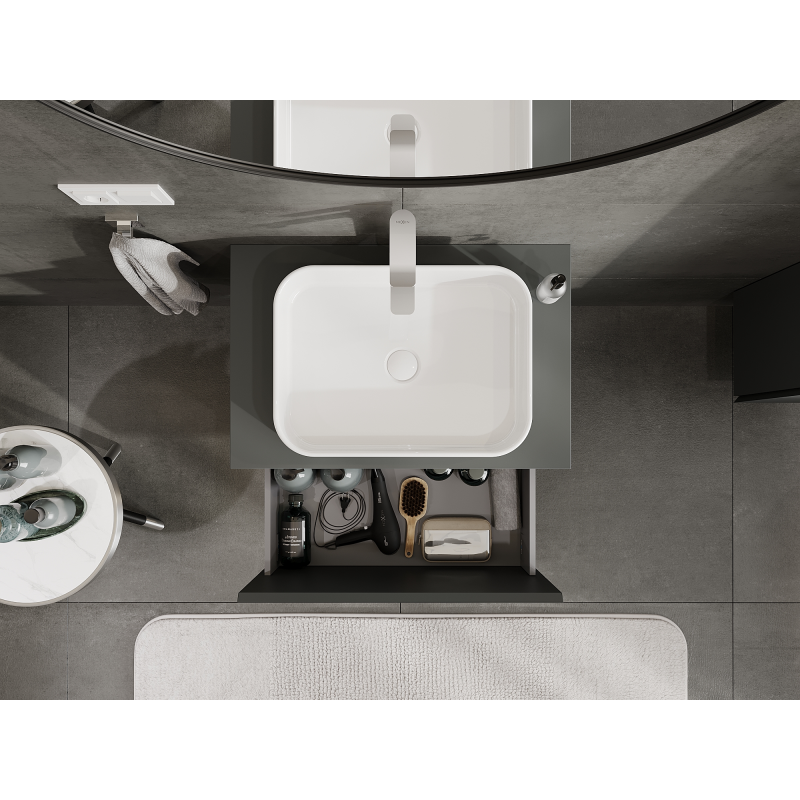 Mexen Orio armário de casa de banho para lavatório 70 cm, 1 gaveta, grafite mate - 91A10-07047-1-BF66