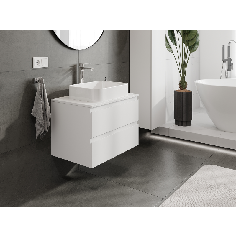 Mexen Orio mobiletto da bagno sotto lavabo 70 cm, 2 cassetti, bianco opaco - 91A10-07047-2-BFF01