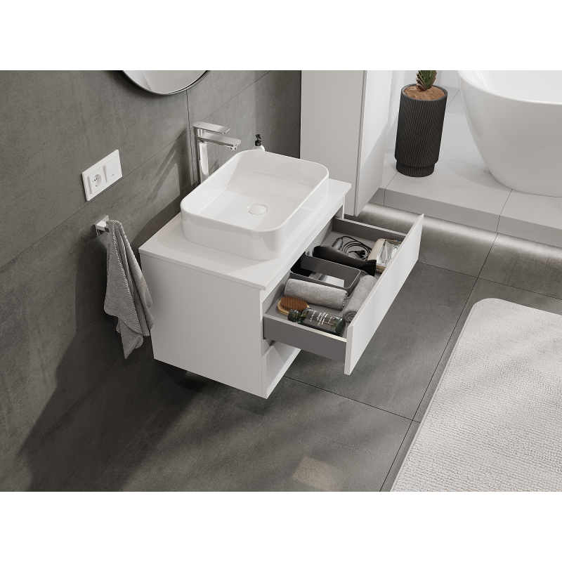 Mexen Orio ντουλάπι μπάνιου υπογνωμονίας 70 εκ., 2 συρτάρια, λευκό ματ