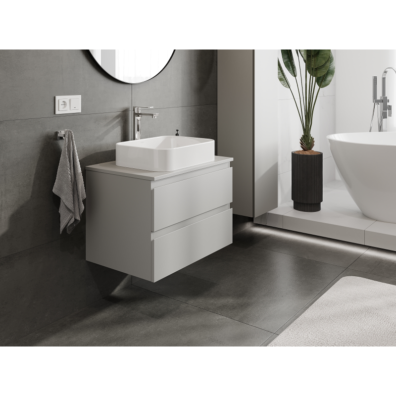 Mexen Orio armário de casa de banho sob-lavatório 70 cm, 2 gavetas, cinza mate - 91A10-07047-2-BFF62