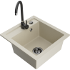 Mexen Vito lavello in granito 1-vasca con rubinetto da cucina Telma, beige - 6503-69-670200-70