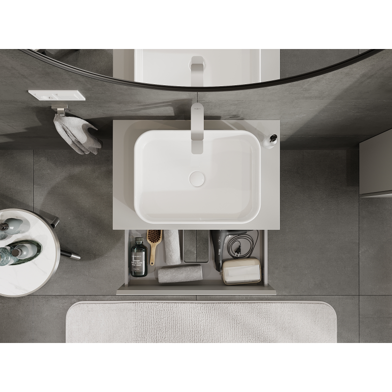 Mexen Orio armário de casa de banho sob-lavatório 70 cm, 2 gavetas, cinza mate - 91A10-07047-2-BFF62