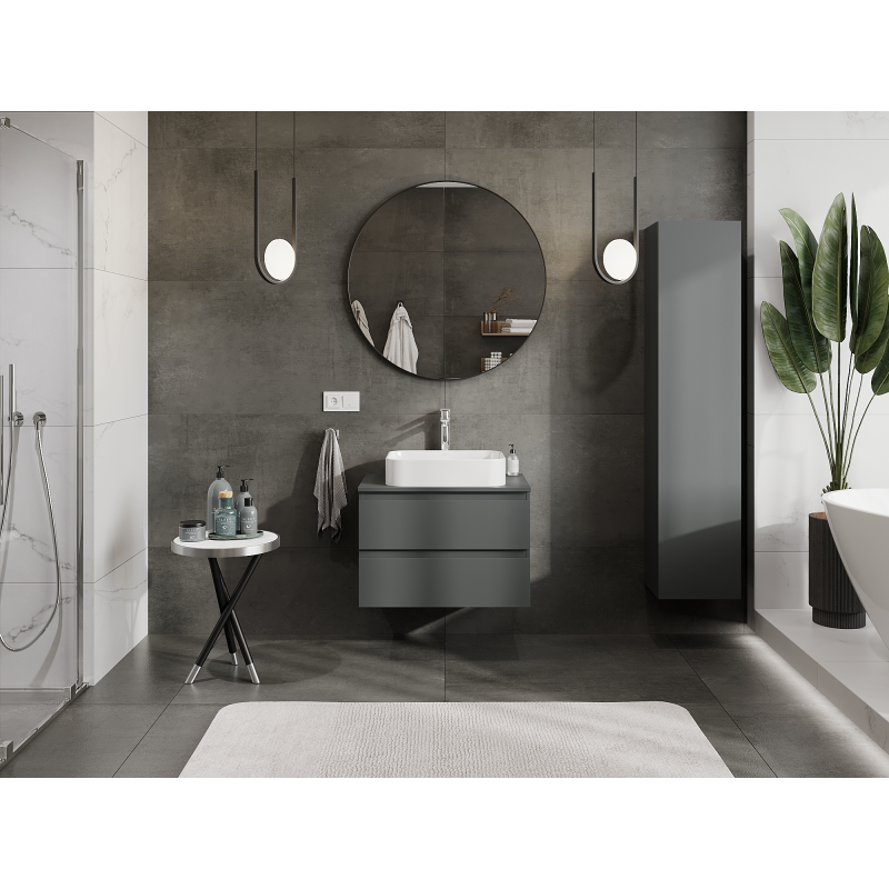 Mexen Orio Badezimmer-Unterschrank 70 cm, 2 Schubladen, Graphit matt - 91A10-07047-2-BFF66
