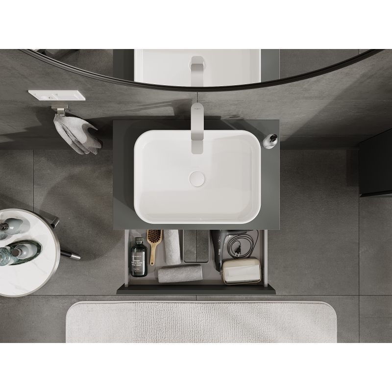 Mexen Orio ντουλάπι μπάνιου κάτω από νιπτήρα 70 εκ., 2 συρτάρια, γραφίτης ματ