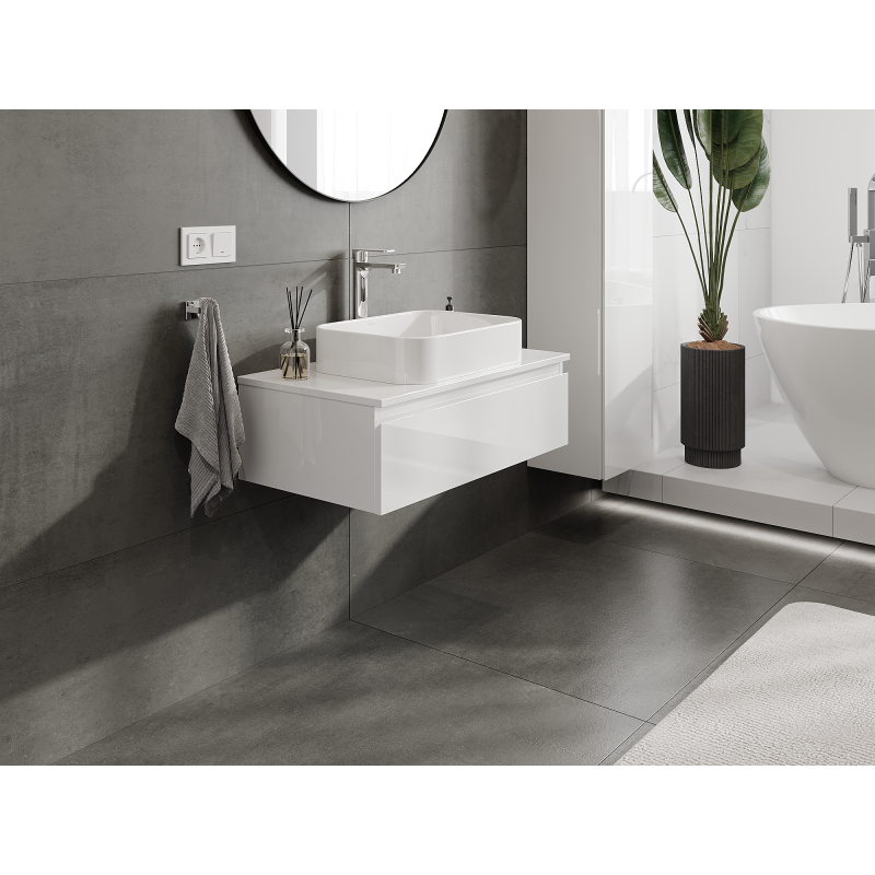 Mexen Orio armário de casa de banho sob o lavatório 80 cm, 1 gaveta, branco brilhante - 91A10-08023-1-BF00