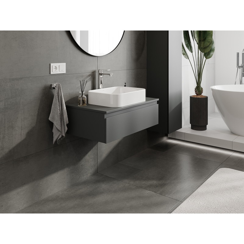 Mexen Orio bathroom cabinet under sink 80 cm, 1 drawer, matte graphite - 91A10-08023-1-BF66