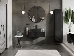 Mexen Orio armoire de salle de bain sous-lavabo 80 cm, 1 tiroir, noir brillant - 91A10-08023-1-BF70