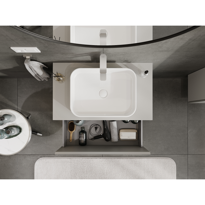 Mexen Orio vannas istabas skapītis zem izlietnes 80 cm, 1 atvilktne, pelēks matēts - 91A10-08047-1-BF62