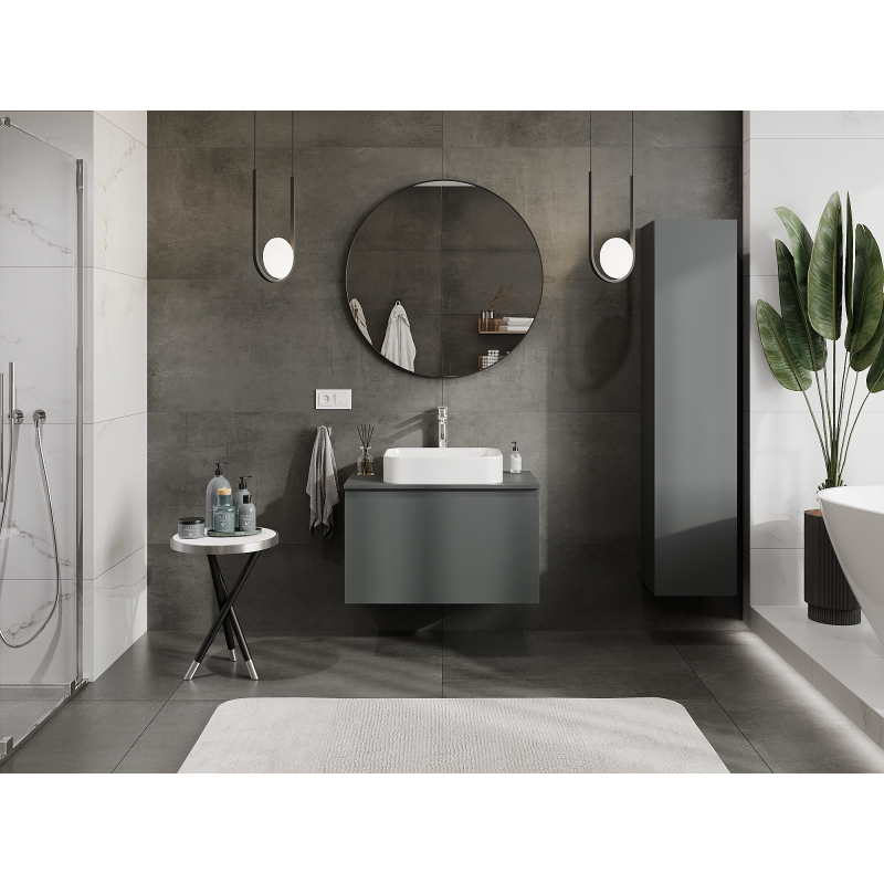 Mexen Orio mueble de baño bajo lavabo 80 cm, 1 cajón, grafito mate - 91A10-08047-1-BF66