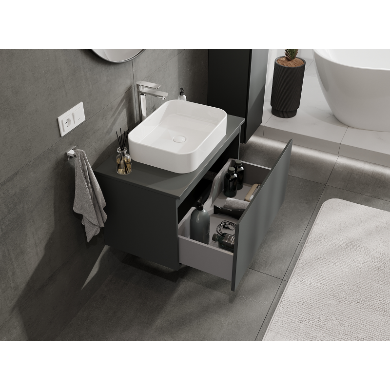 Mexen Orio mueble de baño bajo lavabo 80 cm, 1 cajón, grafito mate - 91A10-08047-1-BF66