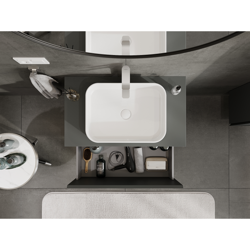 Mexen Orio kylpyhuoneen allaskaappi 80 cm, 1 laatikko, matta grafiitti - 91A10-08047-1-BF66