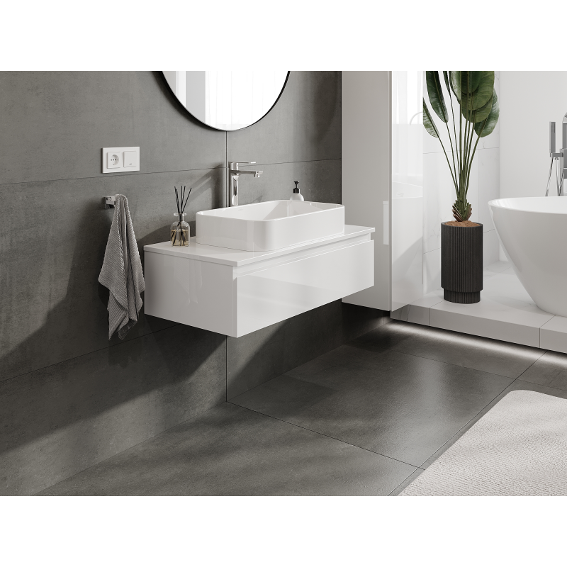 Mexen Orio meuble de salle de bain sous lavabo 90 cm, 1 tiroir, blanc brillant - 91A10-09023-1-BF00