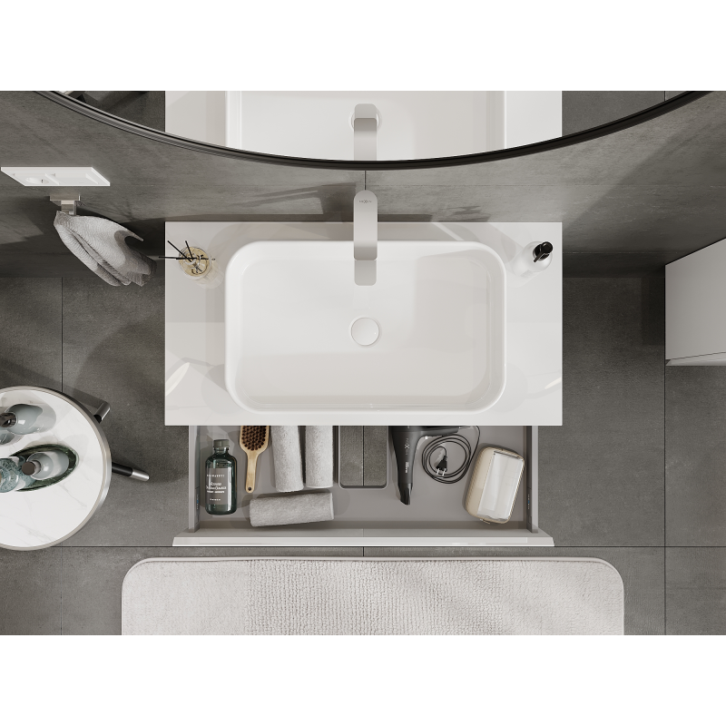 Mexen Orio meuble de salle de bain sous lavabo 90 cm, 1 tiroir, blanc brillant - 91A10-09023-1-BF00