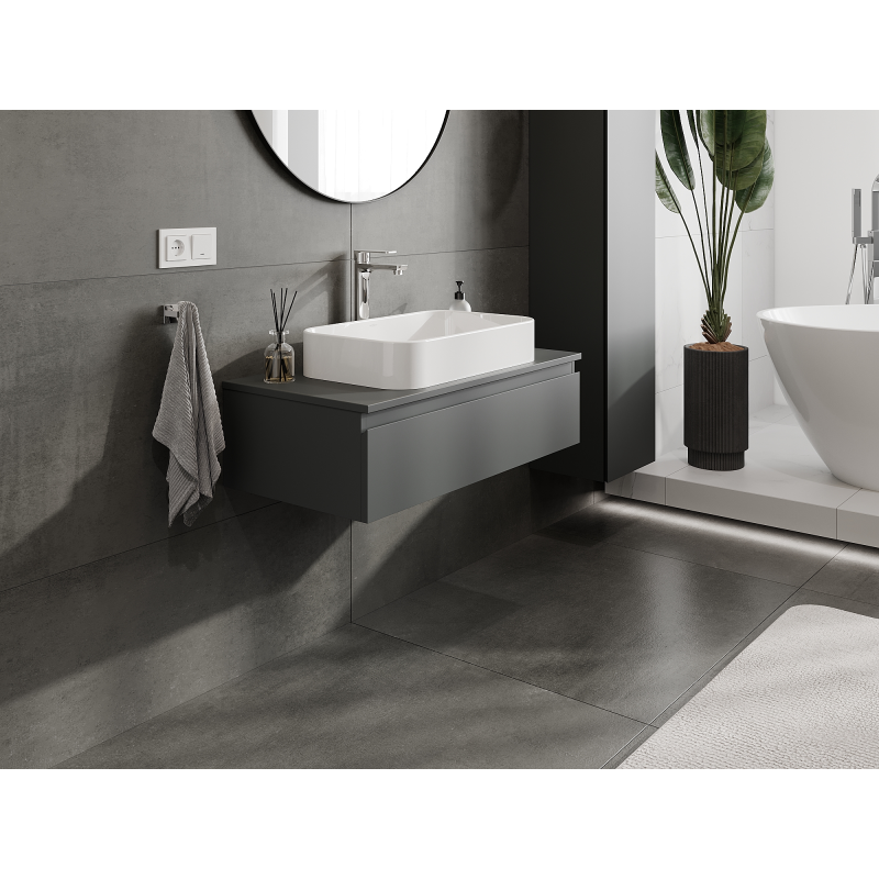 Mexen Orio ντουλάπι μπάνιου κάτω από τον νιπτήρα 90 cm, 1 συρτάρι, γραφίτης