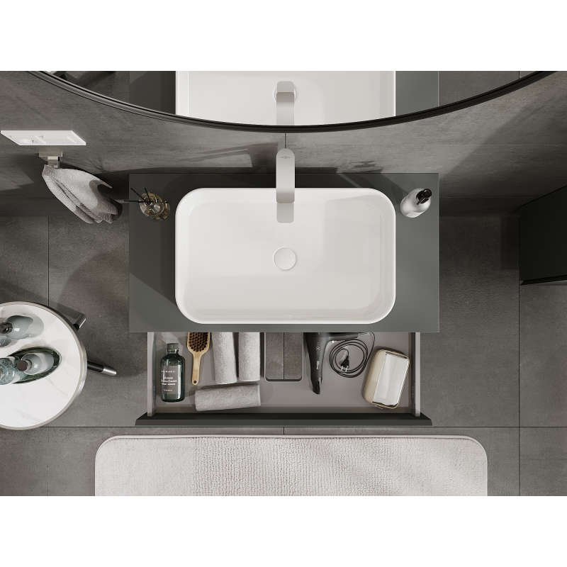 Mexen Orio armário de casa de banho com lavatório 90 cm, 1 gaveta, grafite mate - 91A10-09023-1-BF66