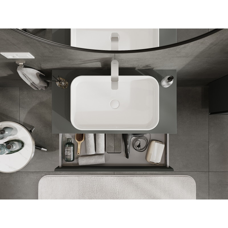 Mexen Orio bathroom cabinet for washbasin 90 cm, 1 drawer, matte graphite - 91A10-09023-1-BF66
