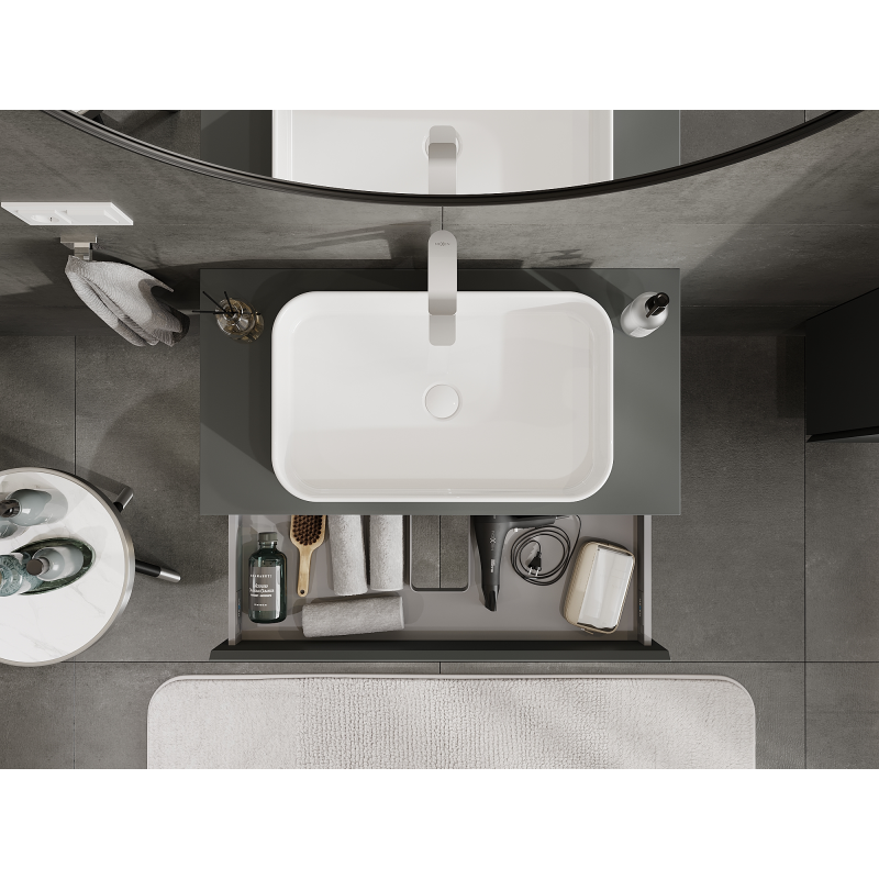 Mexen Orio mueble de baño para lavabo 90 cm, 1 cajón, grafito mate - 91A10-09023-1-BF66