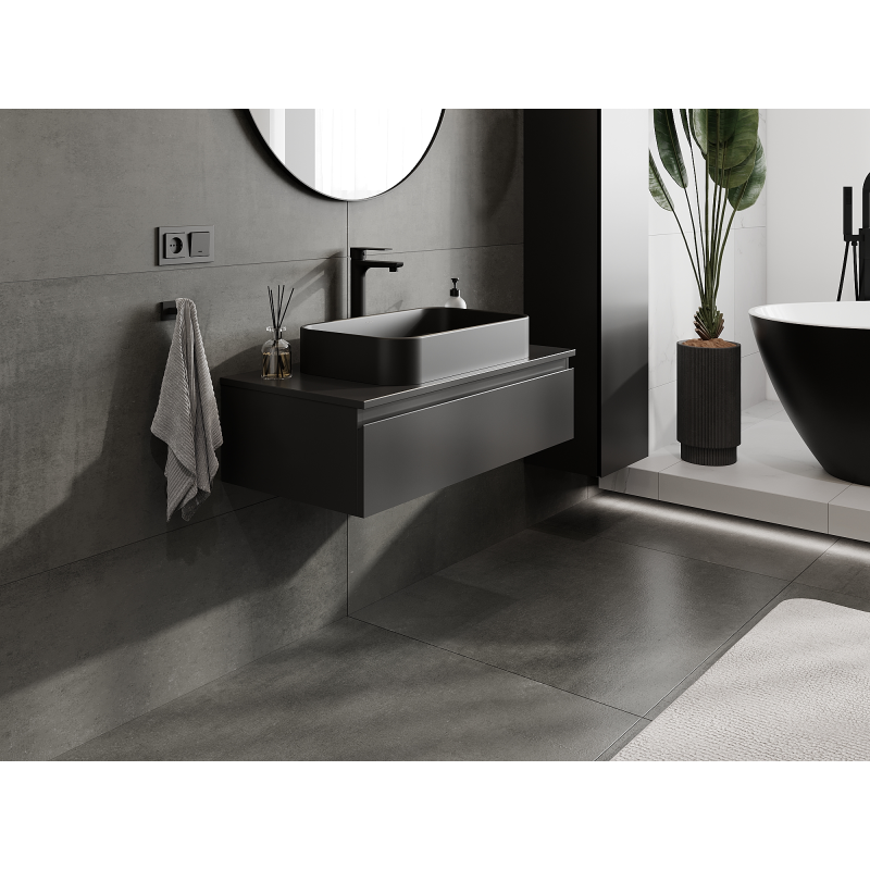 Mexen Orio badrumsskåp under tvättställ 90 cm, 1 låda, svart matt - 91A10-09023-1-BF71