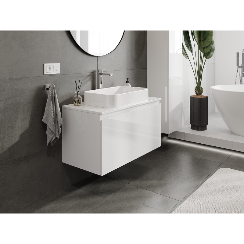 Mexen Orio meuble de salle de bains sous-lavabo 90 cm, 1 tiroir, blanc brillant - 91A10-09047-1-BF00