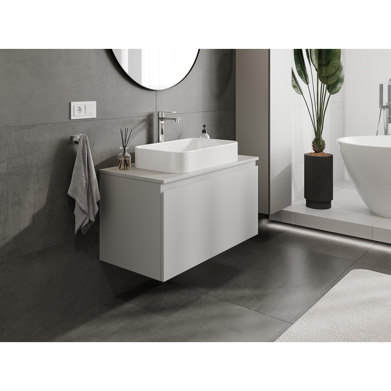 Mexen Orio bathroom cabinet under-sink 90 cm, 1 drawer, grey matte - 91A10-09047-1-BF62