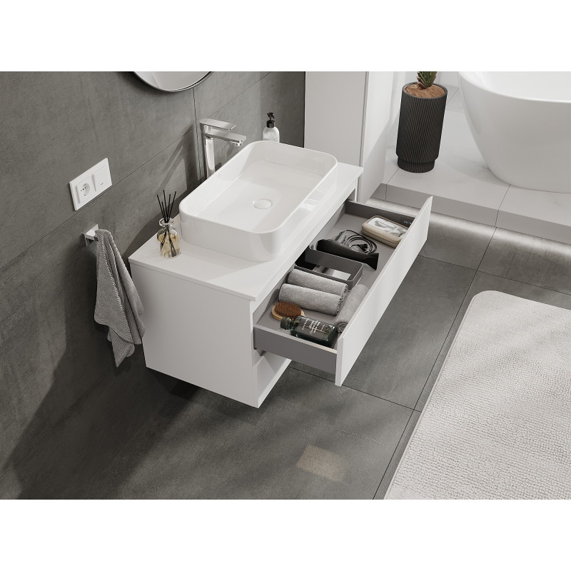 Mexen Orio bathroom cabinet under sink 90 cm, 2 drawers, matte white - 91A10-09047-2-BFF01
