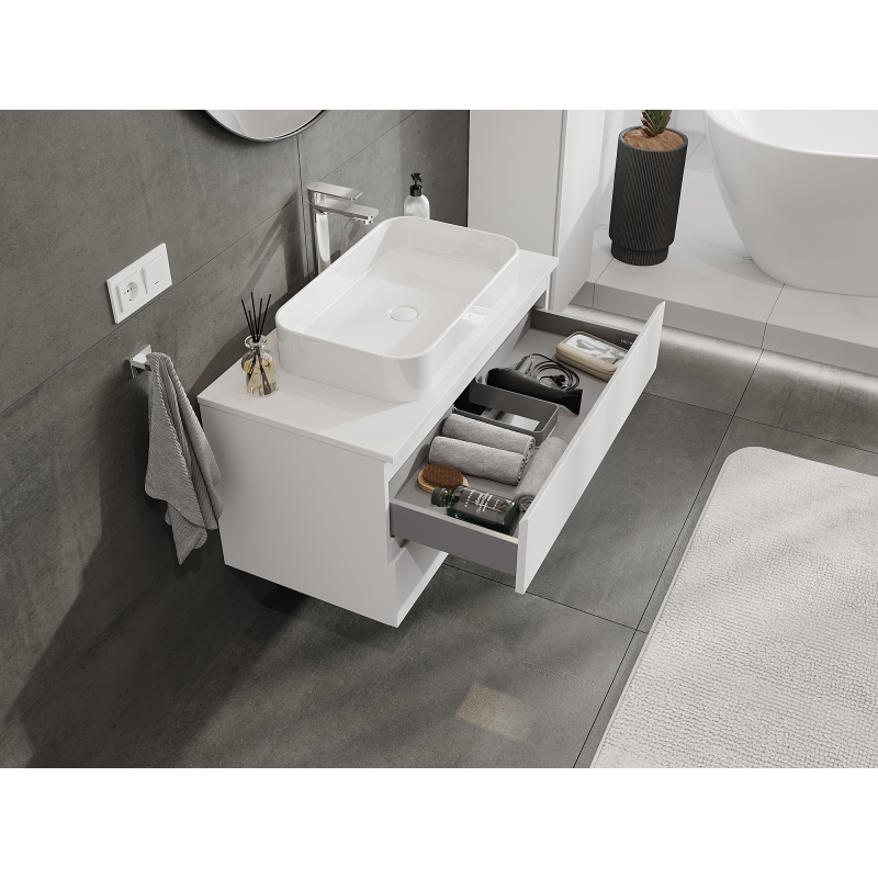 Mexen Orio mobile bagno sospeso 90 cm, 2 cassetti, bianco opaco - 91A10-09047-2-BFF01