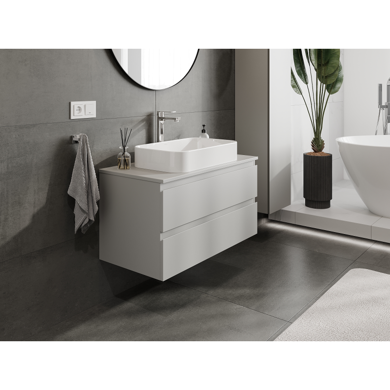 Mexen Orio badrumsskåp under handfat 90 cm, 2 lådor, grå matt - 91A10-09047-2-BFF62