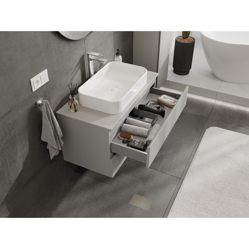 Mexen Orio badkamerkastje onder wastafel 90 cm, 2 lades, grijs mat - 91A10-09047-2-BFF62