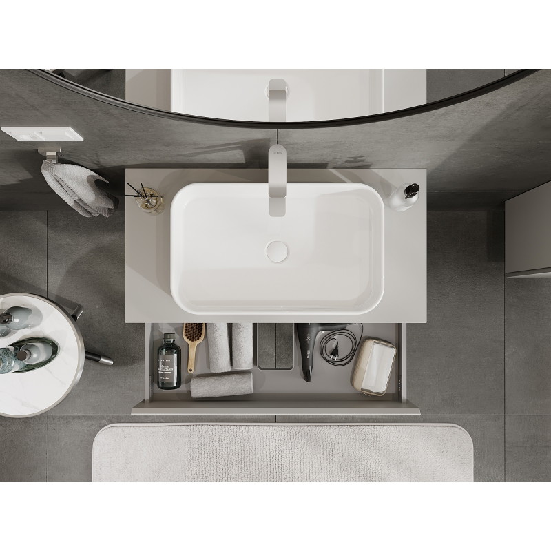 Mexen Orio bathroom cabinet under washbasin 90 cm, 2 drawers, matte grey - 91A10-09047-2-BFF62