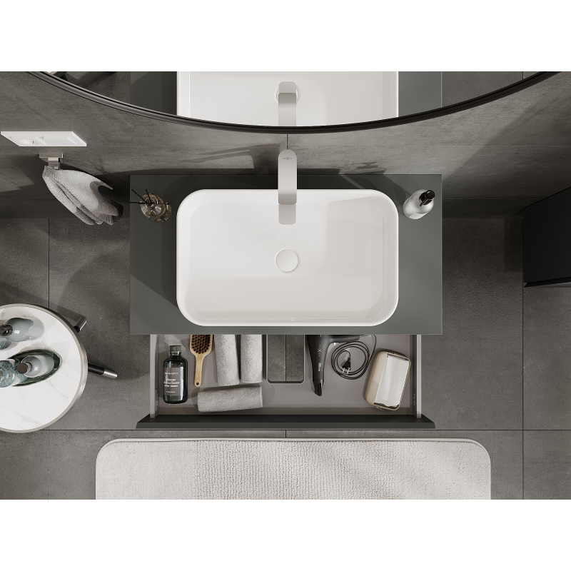 Mexen Orio gabinete de baño bajo lavabo 90 cm, 2 cajones, grafito mate - 91A10-09047-2-BFF66