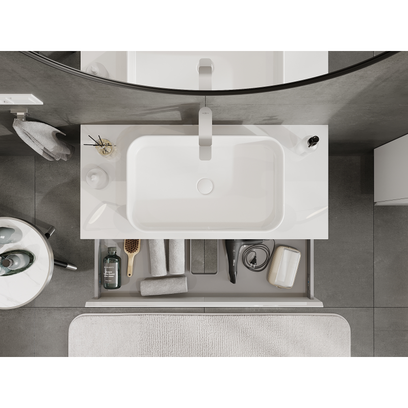 Mexen Orio badkamermeubel onder wastafel 100 cm, 1 lade, wit glans - 91A10-10023-1-BF00