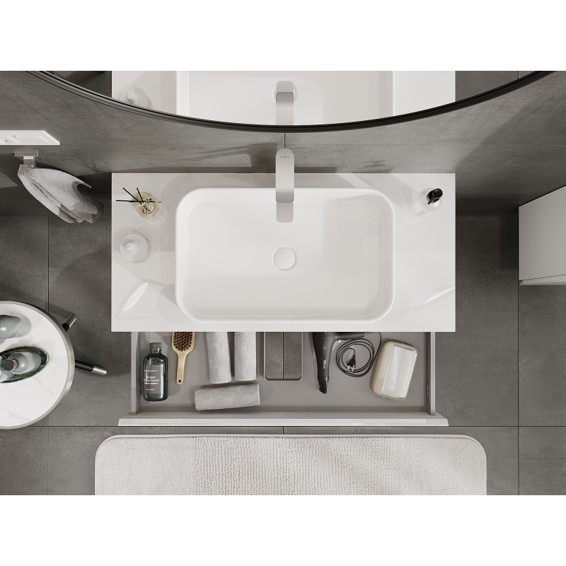 Mexen Orio Meuble de Salle de Bain sous lavabo 100 cm, 1 tiroir, blanc brillant - 91A10-10023-1-BF00