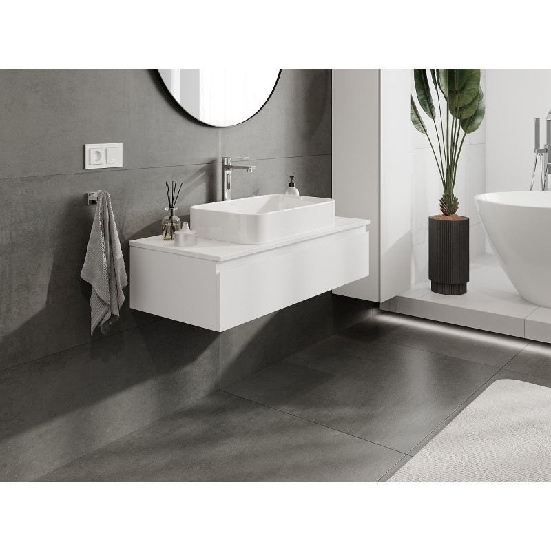 Mexen Orio bathroom cabinet under sink 100 cm, 1 drawer, white matte - 91A10-10023-1-BF01