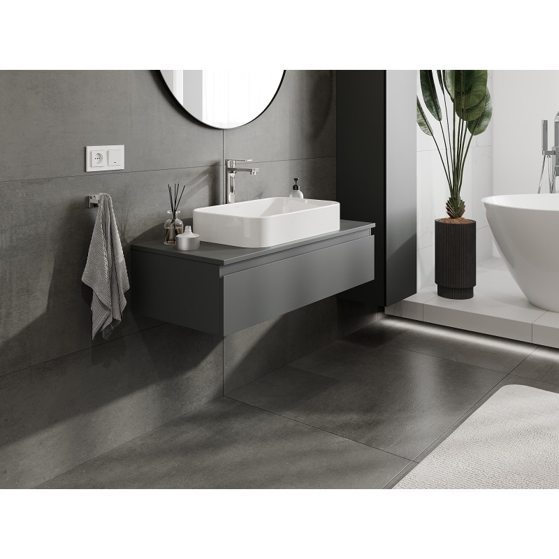 Mexen Orio bathroom cabinet under sink 100 cm, 1 drawer, matte graphite - 91A10-10023-1-BF66