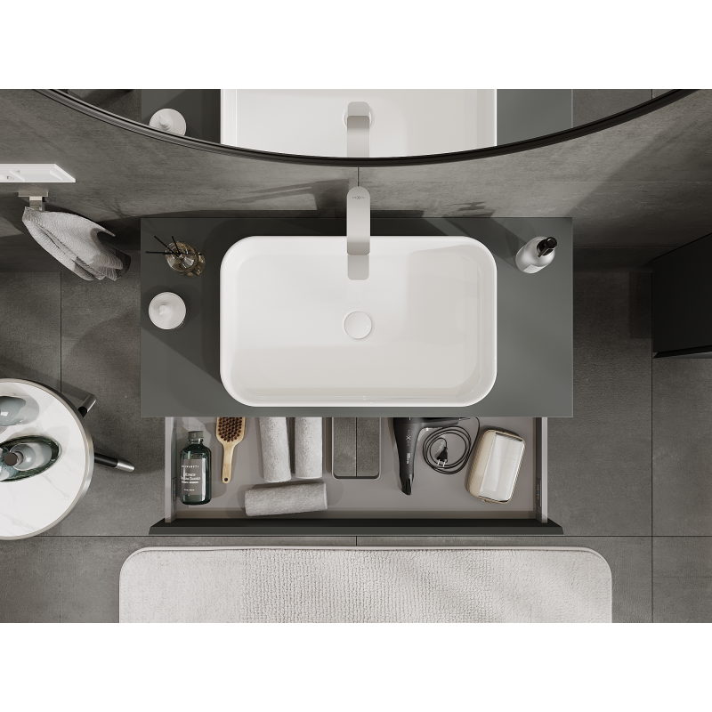 Mexen Orio armario de baño para lavabo 100 cm, 1 cajón, grafito mate - 91A10-10023-1-BF66