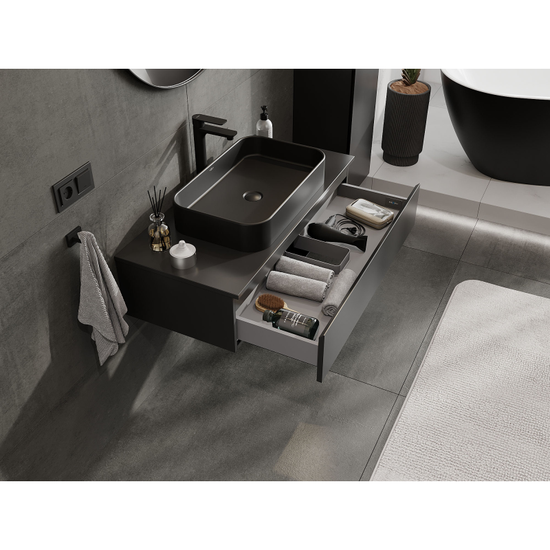 Mexen Orio kopalna kopalna podumivalnika 100 cm, 1 predal, črna mat - 91A10-10023-1-BF71