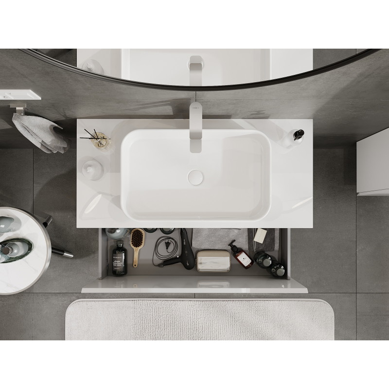 Mexen Orio bathroom cabinet under sink 100 cm, 1 drawer, white gloss - 91A10-10047-1-BF00