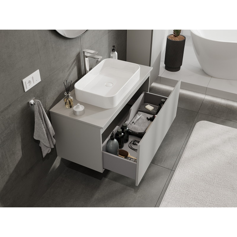 Mexen Orio 100 cm Bathroom Cabinet Under Sink, 1 Drawer, Grey Matte - 91A10-10047-1-BF62