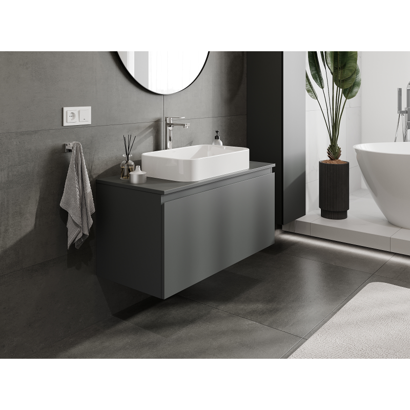 Mexen Orio mueble de baño bajo lavabo 100 cm, 1 cajón, grafito mate - 91A10-10047-1-BF66