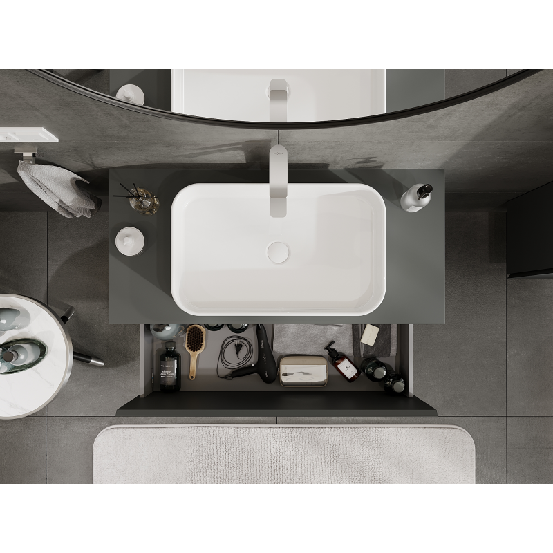 Mexen Orio armário de casa de banho para lavatório 100 cm, 1 gaveta, grafite mate - 91A10-10047-1-BF66