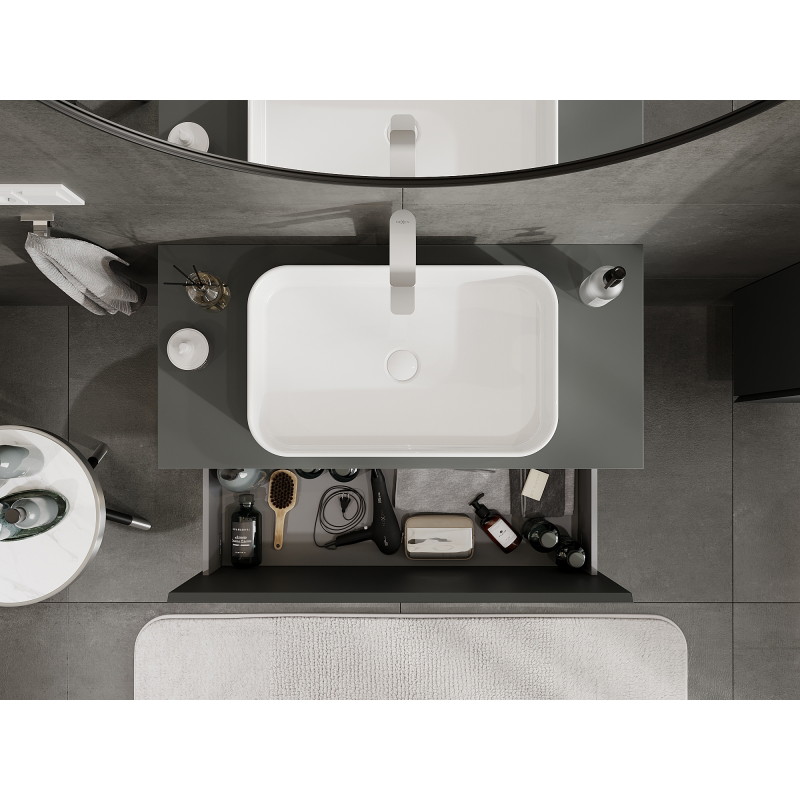 Mexen Orio bathroom cabinet under-sink 100 cm, 1 drawer, matte graphite - 91A10-10047-1-BF66