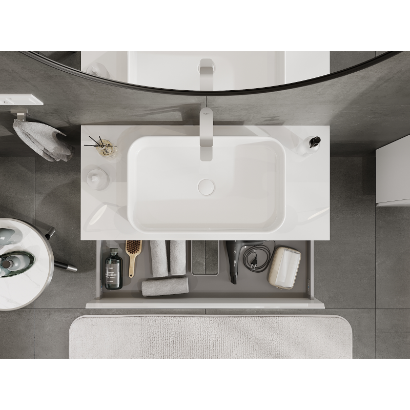 Mexen Orio kopalniška omarica 100 cm, 2 predala, bel sijaj - 91A10-10047-2-BFF00