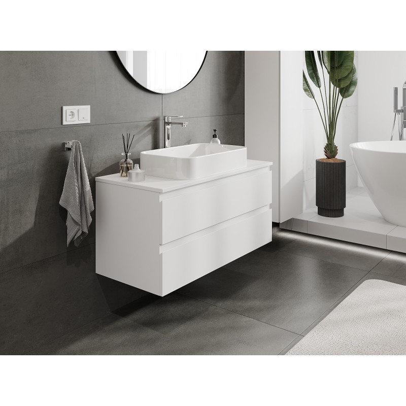 Mexen Orio 100 cm Bathroom Cabinet, 2 Drawers, White Matte - 91A10-10047-2-BFF01