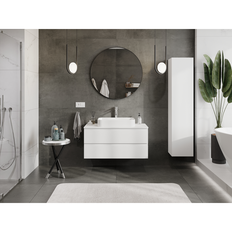 Mexen Orio badkamerkast 100 cm, 2 laden, wit mat - 91A10-10047-2-BFF01