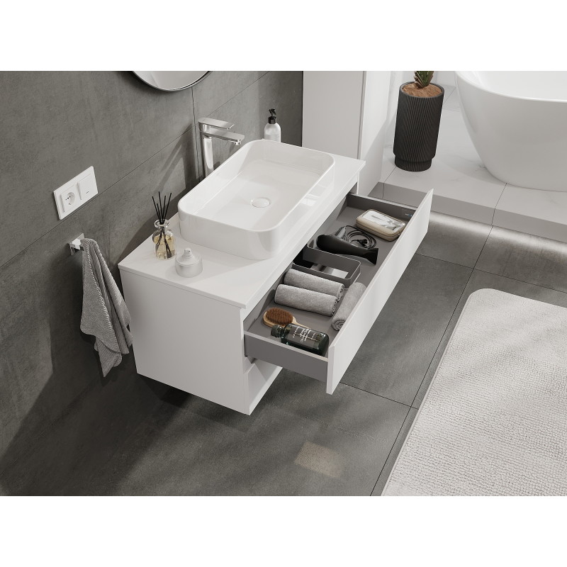 Mexen Orio 100 cm Bathroom Cabinet, 2 Drawers, White Matte - 91A10-10047-2-BFF01